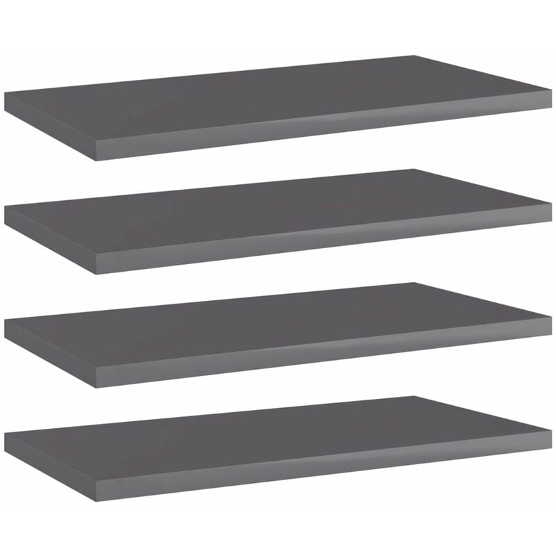 

Estantes estanteria 4 uds aglomerado gris brillo 40x20x1,5 cm