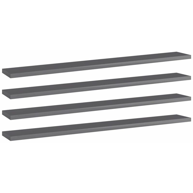 

Estantes estanteria 4 uds aglomerado gris brillo 80x10x1,5 cm