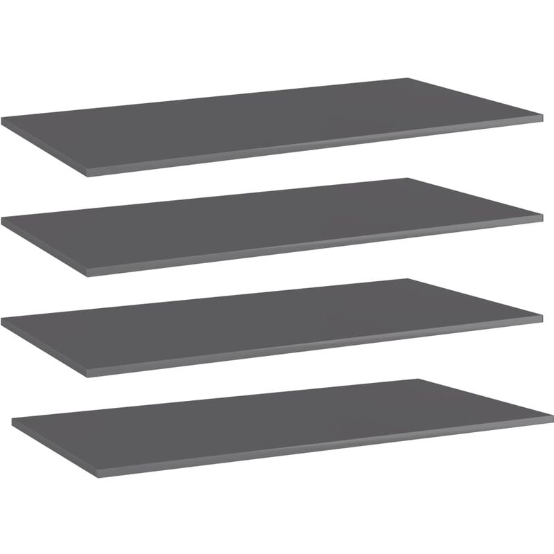 

Estantes estantería 4 uds aglomerado gris brillo 80x20x1,5 cm