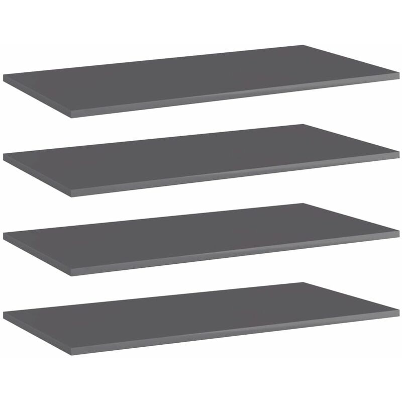 

Estantes estanteria 4 uds aglomerado gris brillo 80x40x1,5 cm