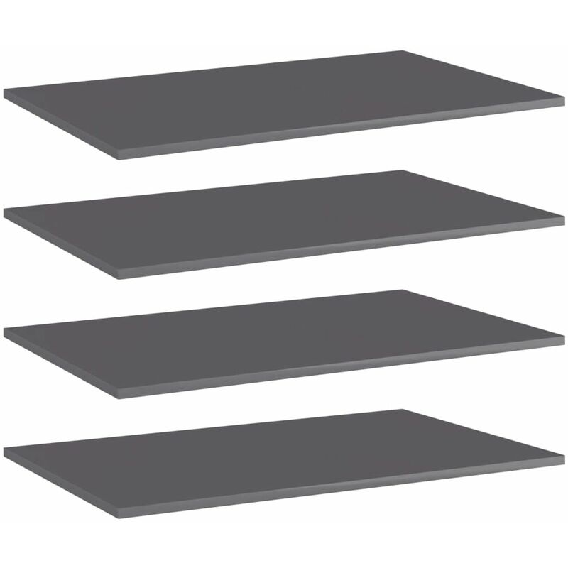 

Estantes estanteria 4 uds aglomerado gris brillo 80x50x1,5 cm