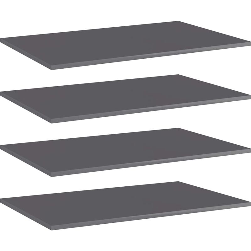 

Estantes estantería 4 uds aglomerado gris brillo 80x50x1,5 cm