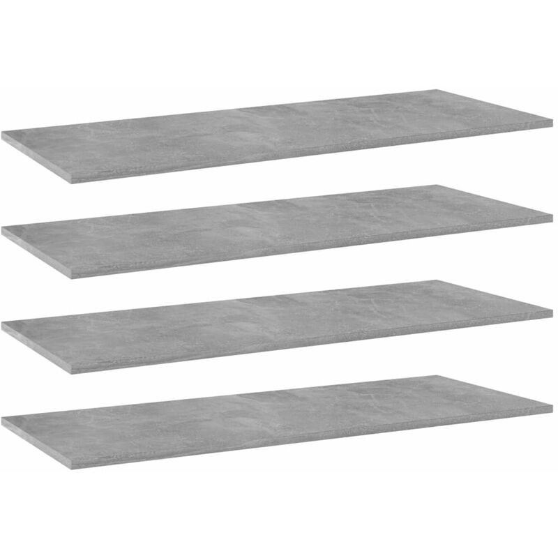 

Happyshopping - Estantes estanteria 4 uds aglomerado gris hormigon 100x40x1,5cm
