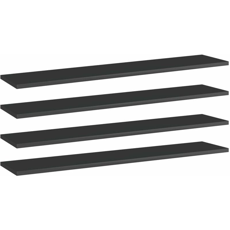 

Happyshopping - Estantes estanteria 4 uds aglomerado negro brillo 100x20x1,5cm