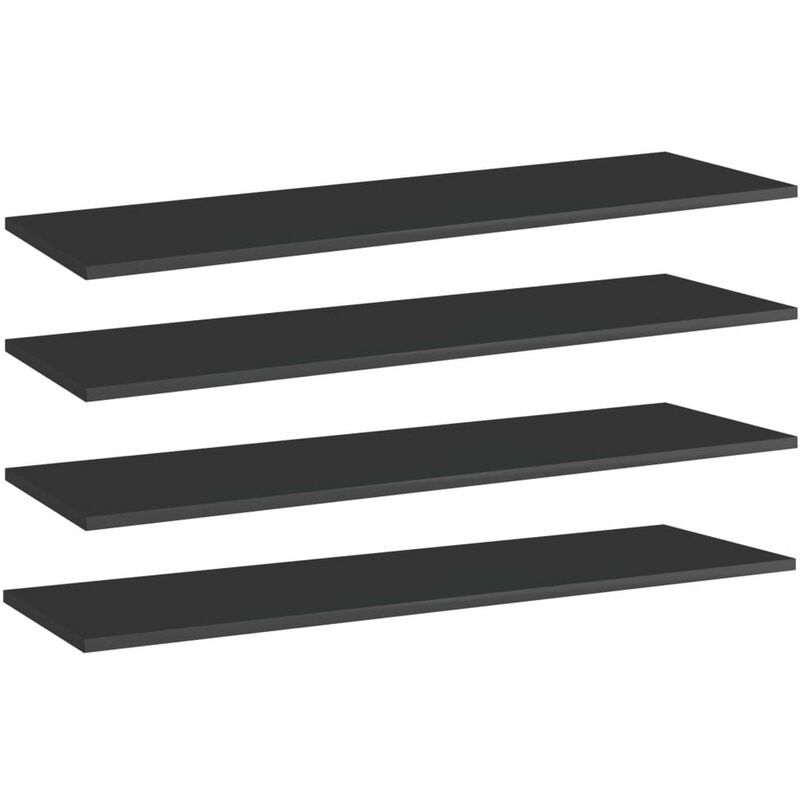 

Estantes estanteria 4 uds aglomerado negro brillo 100x30x1,5 cm