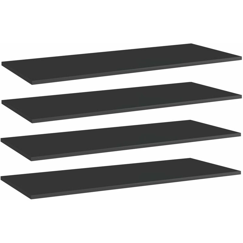 

Estantes estanteria 4 uds aglomerado negro brillo 100x40x1,5 cm