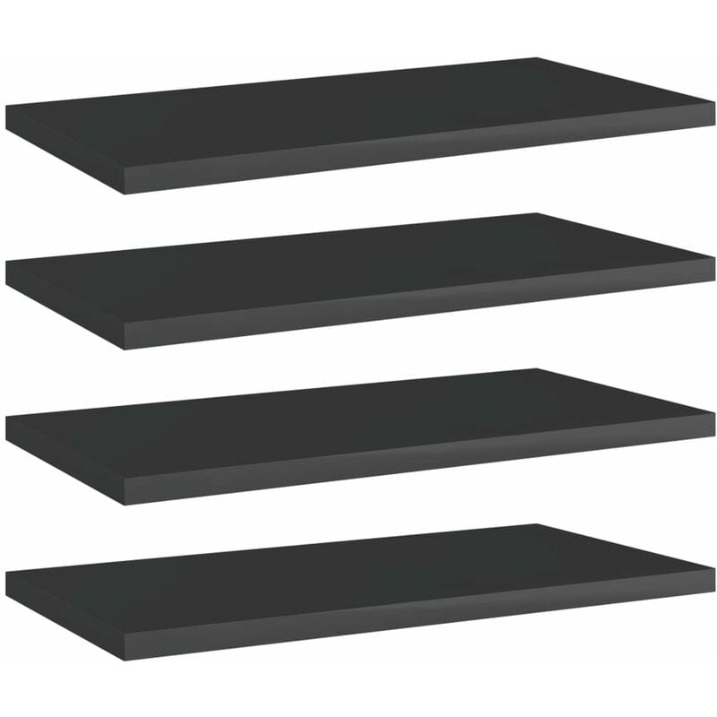 

Estantes estanteria 4 uds aglomerado negro brillo 40x20x1,5 cm