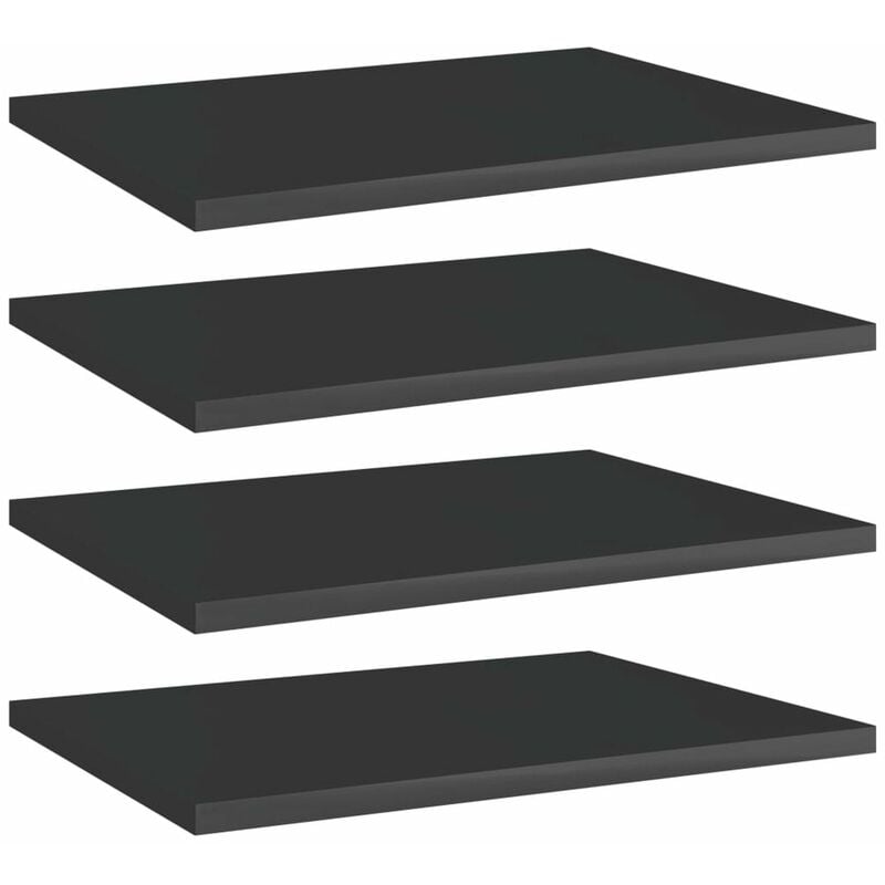 

Estantes estanteria 4 uds aglomerado negro brillo 40x30x1,5 cm