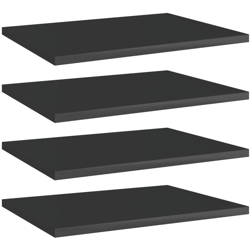 

Estantes estantería 4 uds aglomerado negro brillo 40x30x1,5 cm