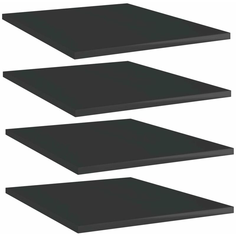 

Happyshopping - Estantes estanteria 4 uds aglomerado negro brillo 40x50x1,5 cm