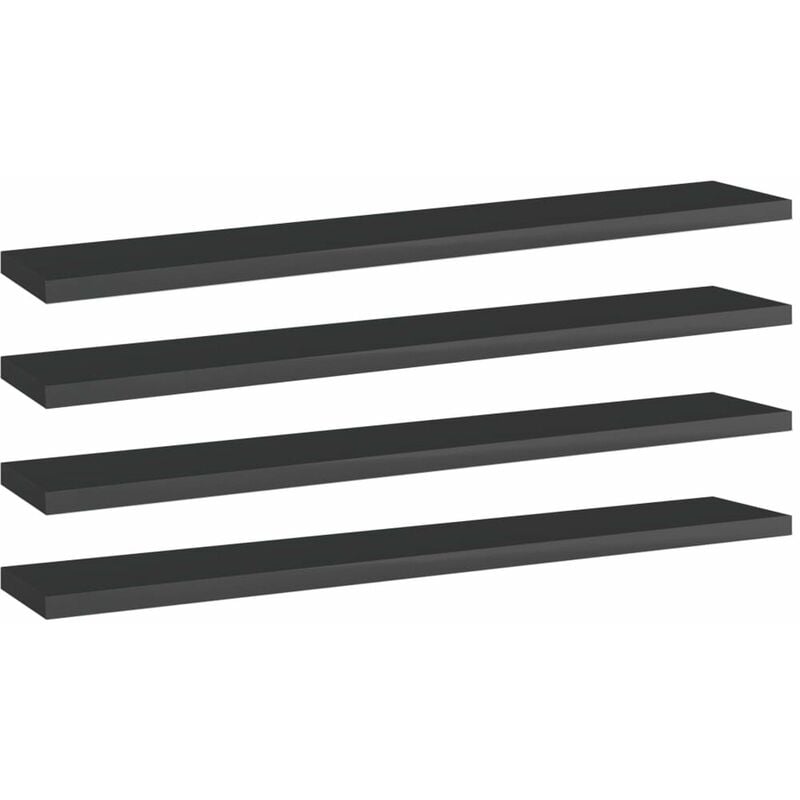 

Estantes estanteria 4 uds aglomerado negro brillo 60x10x1,5 cm