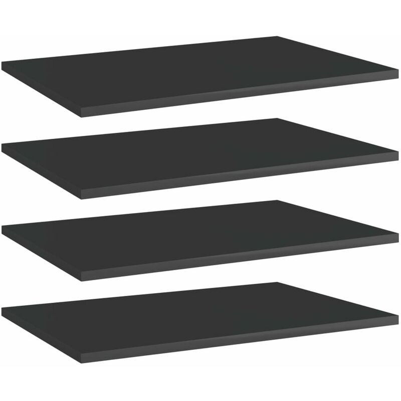 

Estantes estanteria 4 uds aglomerado negro brillo 60x40x1,5 cm