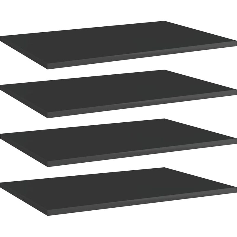 

Estantes estantería 4 uds aglomerado negro brillo 60x40x1,5 cm