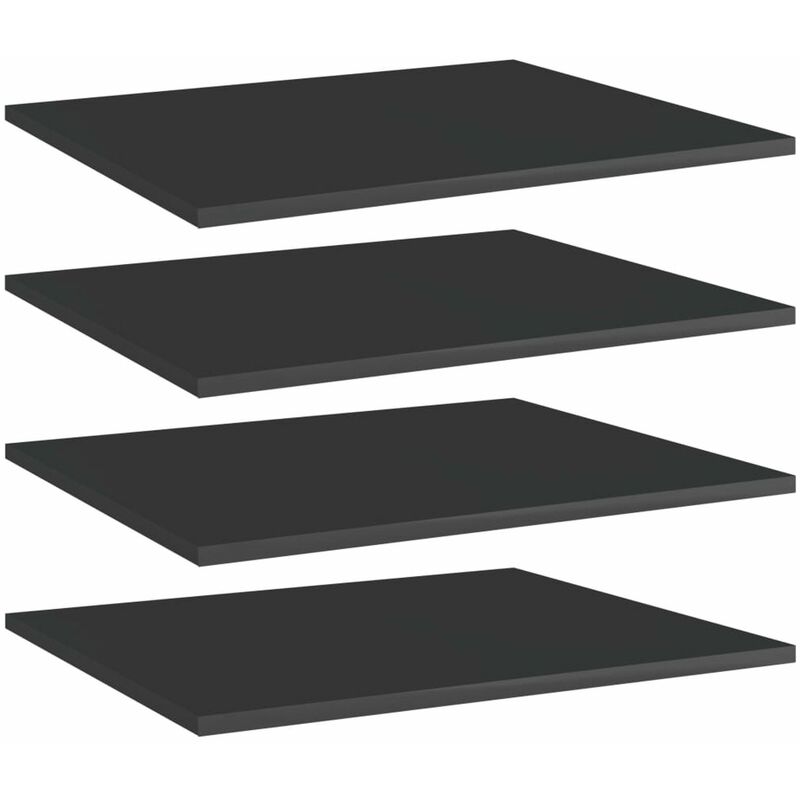 

Estantes estanteria 4 uds aglomerado negro brillo 60x50x1,5 cm
