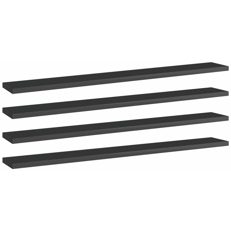 

Estantes estanteria 4 uds aglomerado negro brillo 80x10x1,5 cm