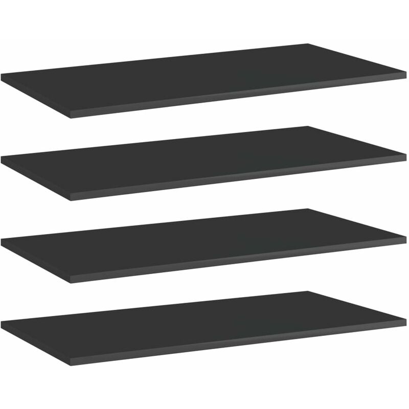 

Happyshopping - Estantes estanteria 4 uds aglomerado negro brillo 80x40x1,5 cm
