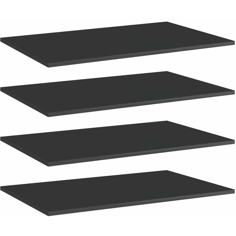 

Happyshopping - Estantes estanteria 4 uds aglomerado negro brillo 80x50x1,5 cm