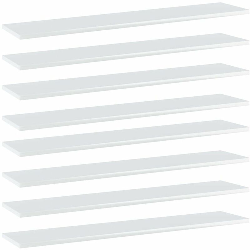 

Estantes estanteria 8 uds aglomerado blanco brillo 100x20x1,5cm