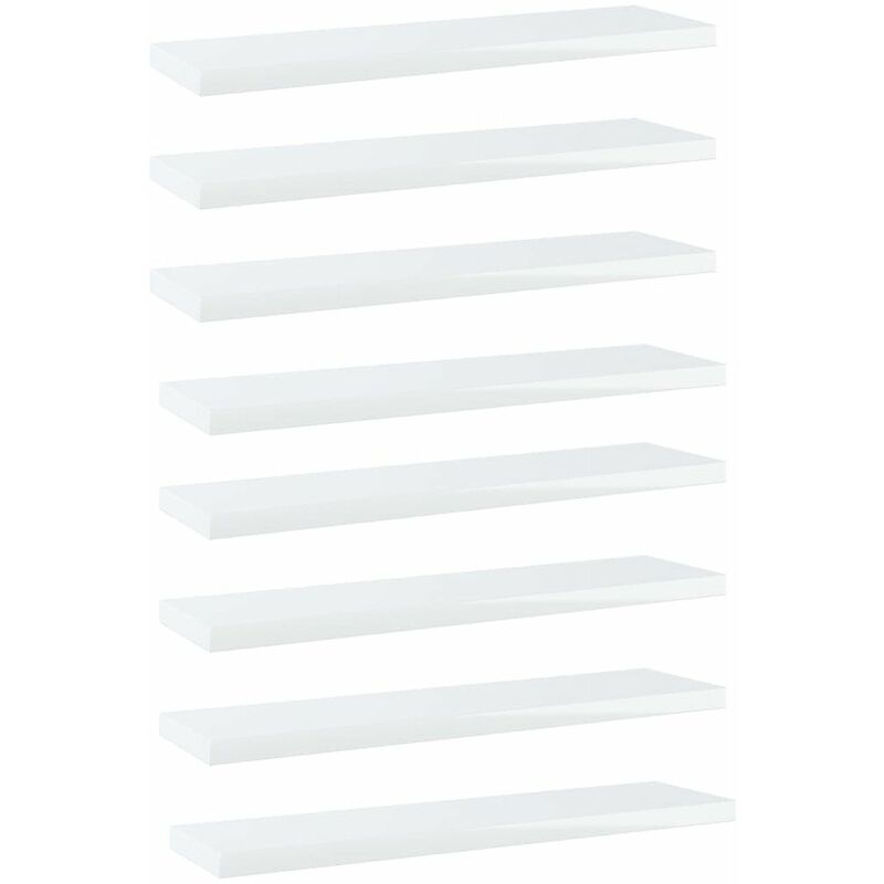 

Estantes estanteria 8 uds aglomerado blanco brillo 40x10x1,5 cm