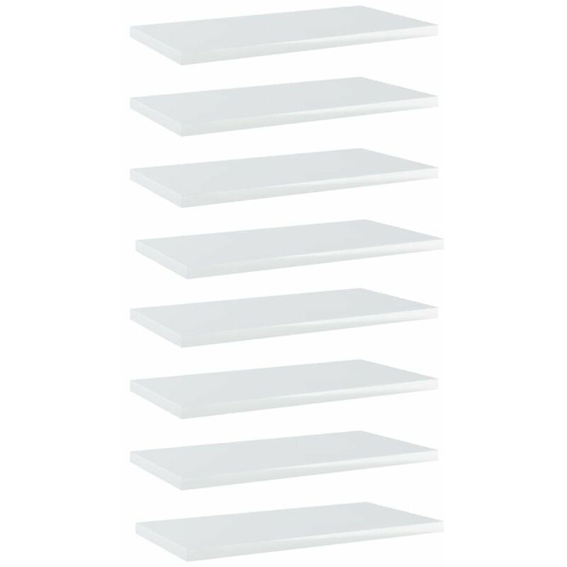 

Estantes estanteria 8 uds aglomerado blanco brillo 40x20x1,5 cm