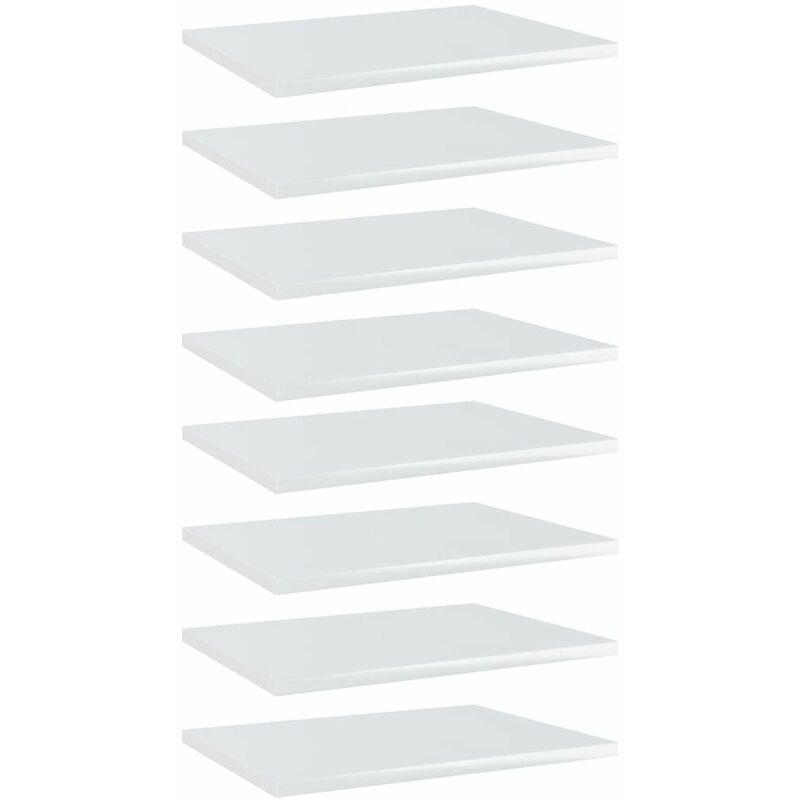 

Estantes estanteria 8 uds aglomerado blanco brillo 40x30x1,5 cm