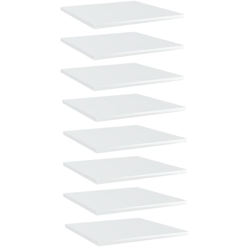 

Estantes estantería 8 uds aglomerado blanco brillo 40x40x1,5 cm
