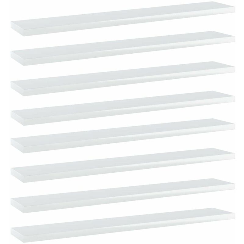 

Estantes estanteria 8 uds aglomerado blanco brillo 60x10x1,5 cm