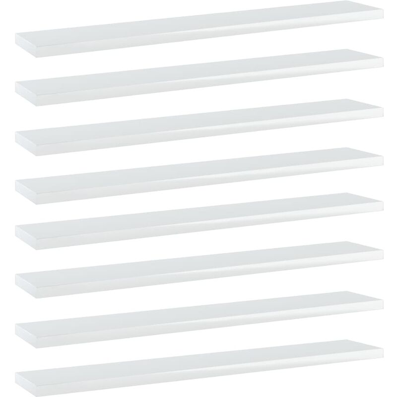 

Estantes estantería 8 uds aglomerado blanco brillo 60x10x1,5 cm