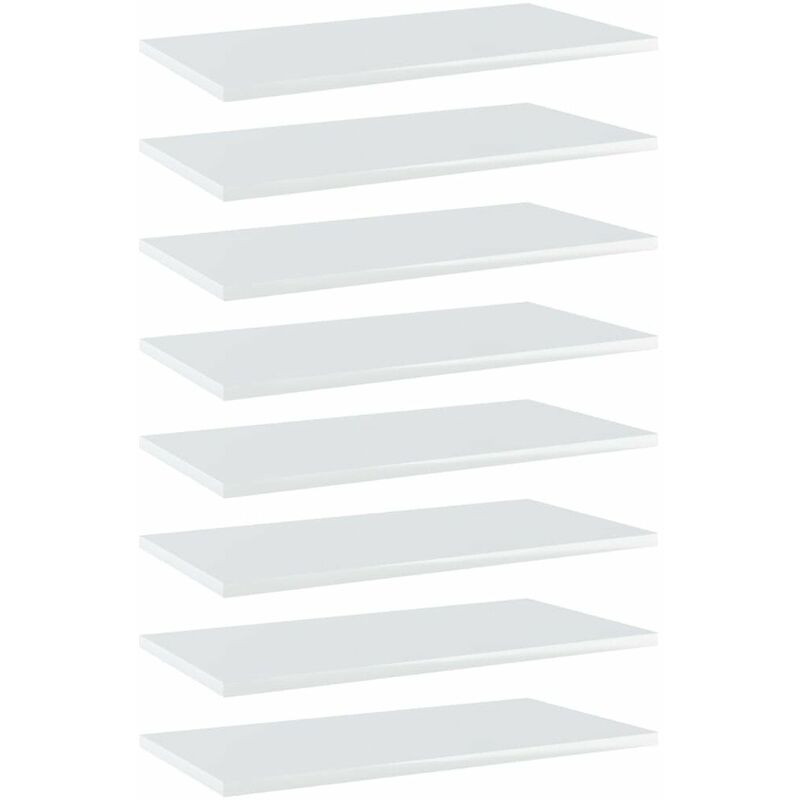 

Estantes estanteria 8 uds aglomerado blanco brillo 60x30x1,5 cm