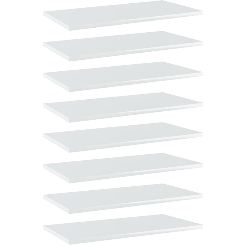 

Estantes estantería 8 uds aglomerado blanco brillo 60x30x1,5 cm
