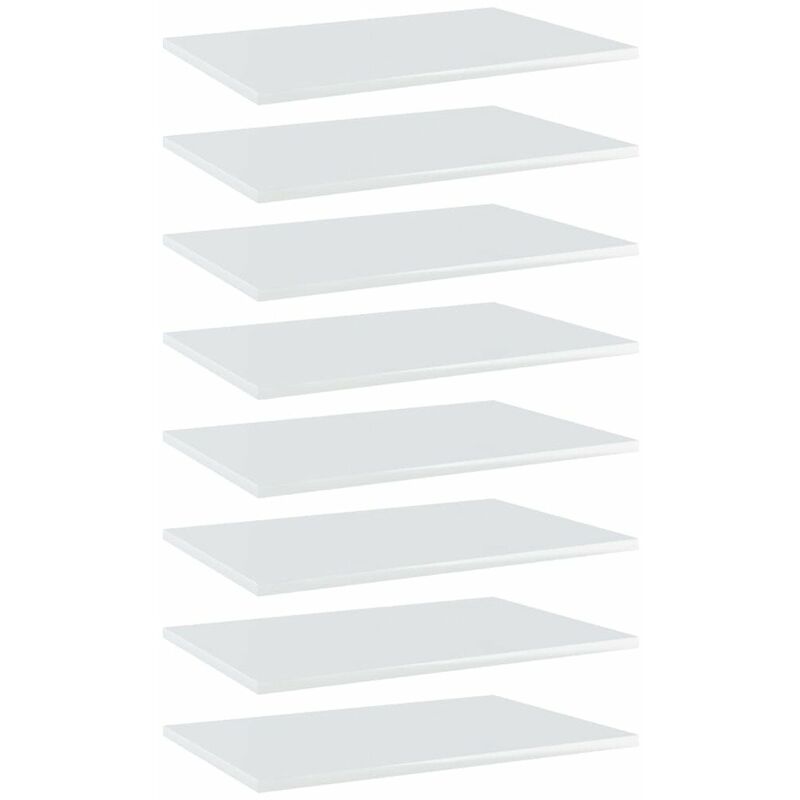 

Estantes estanteria 8 uds aglomerado blanco brillo 60x40x1,5 cm