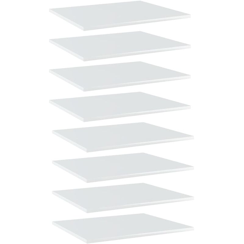 

Estantes estantería 8 uds aglomerado blanco brillo 60x50x1,5 cm