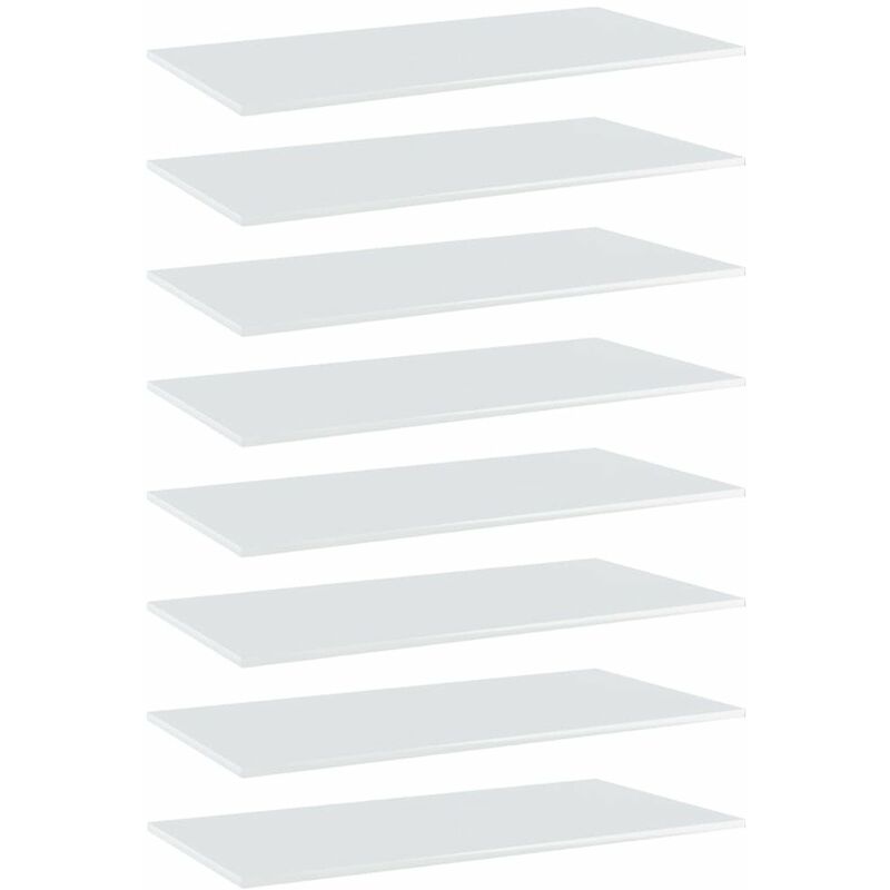 

Estantes estanteria 8 uds aglomerado blanco brillo 80x30x1,5 cm