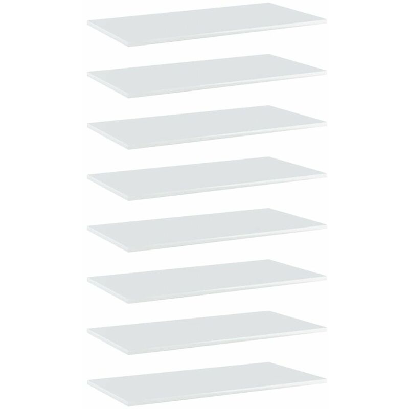 

Estantes estanteria 8 uds aglomerado blanco brillo 80x40x1,5 cm