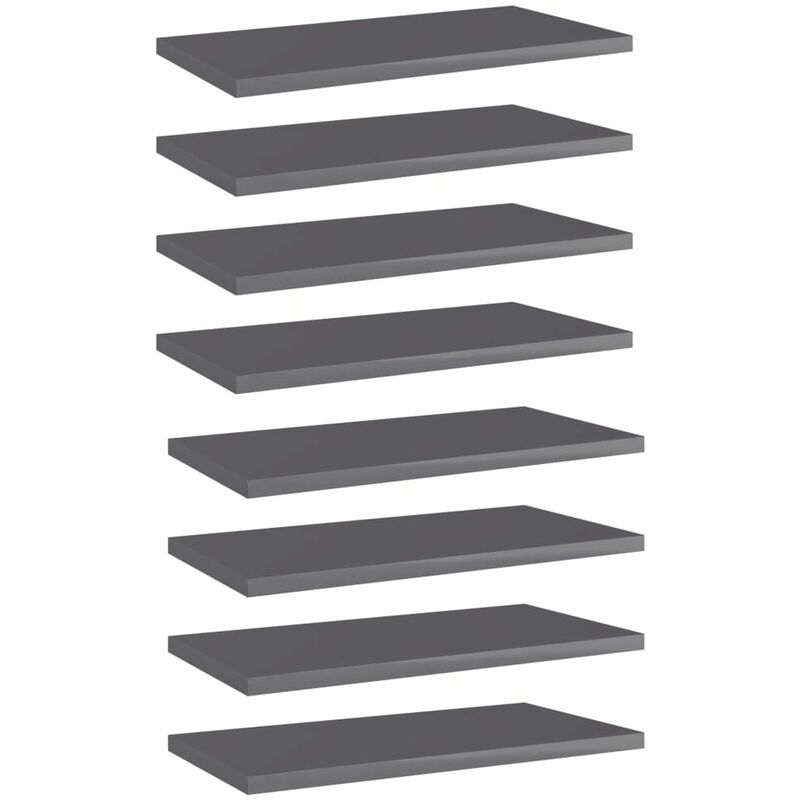 

Estantes estanteria 8 uds aglomerado gris brillo 40x20x1,5 cm