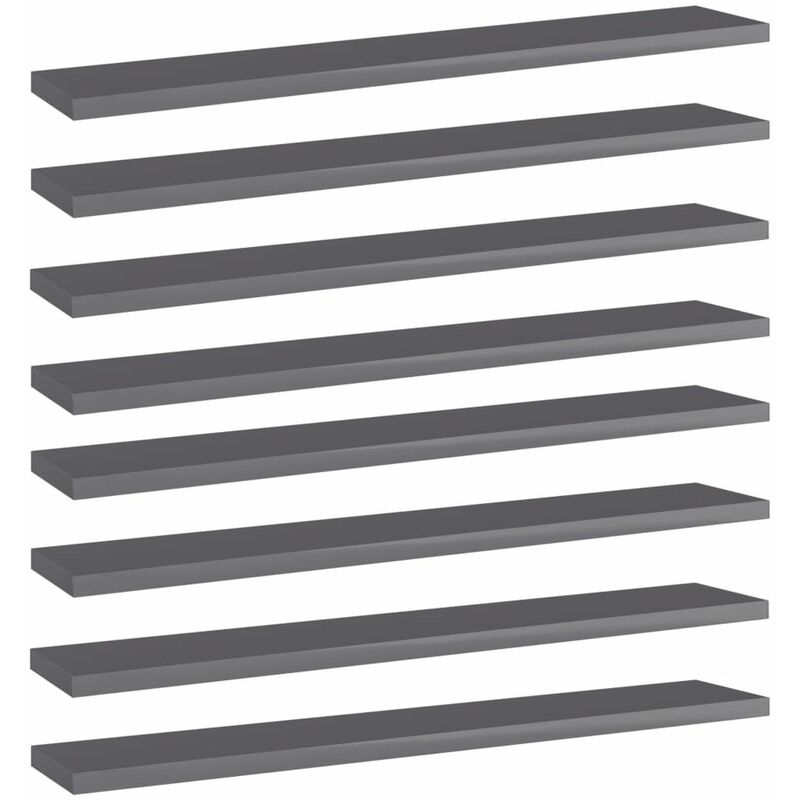 

Estantes estanteria 8 uds aglomerado gris brillo 60x10x1,5 cm