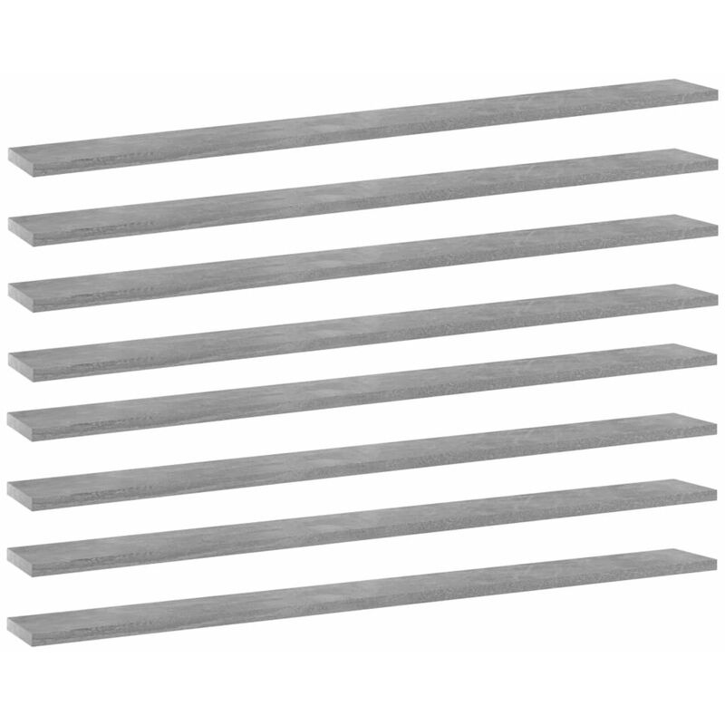

Estantes estanteria 8 uds aglomerado gris hormigon 100x10x1,5 cm