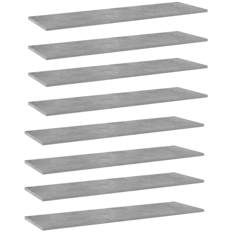 

Estantes estantería 8 uds aglomerado gris hormigón 100x30x1,5cm