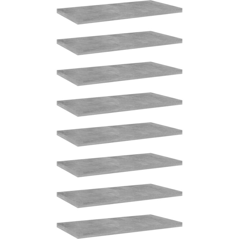 

Estantes estantería 8 uds aglomerado gris hormigón 40x20x1,5 cm