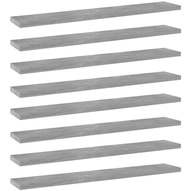 

Estantes estantería 8 uds aglomerado gris hormigón 60x10x1,5 cm