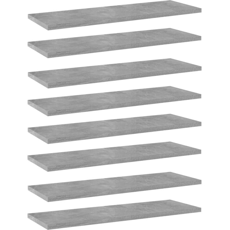 

Estantes estantería 8 uds aglomerado gris hormigón 60x20x1,5 cm