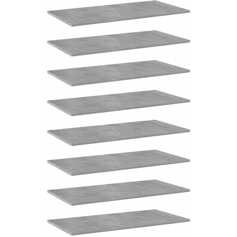 

Estantes estanteria 8 uds aglomerado gris hormigon 80x40x1,5 cm