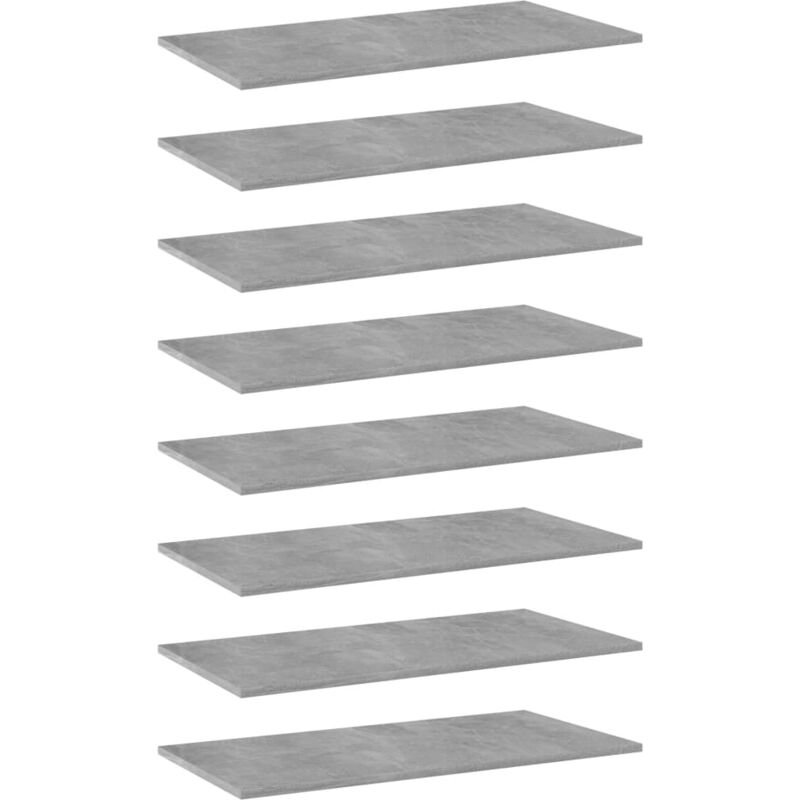 

Estantes estantería 8 uds aglomerado gris hormigón 80x40x1,5 cm