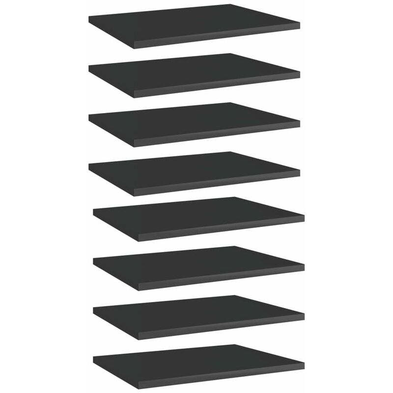 

Estantes estanteria 8 uds aglomerado negro brillo 40x30x1,5 cm