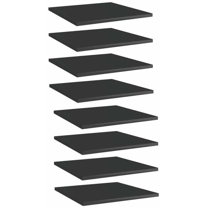 

Estantes estanteria 8 uds aglomerado negro brillo 40x40x1,5 cm