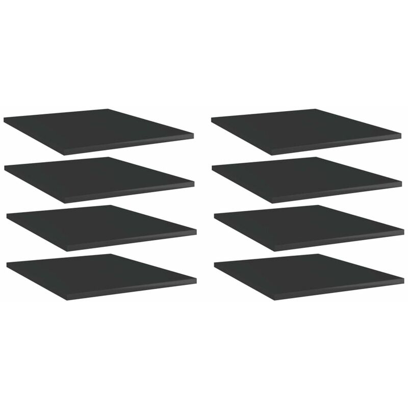 

Estantes estanteria 8 uds aglomerado negro brillo 40x50x1,5 cm