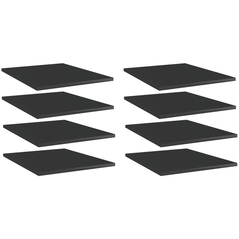 

Estantes estantería 8 uds aglomerado negro brillo 40x50x1,5 cm