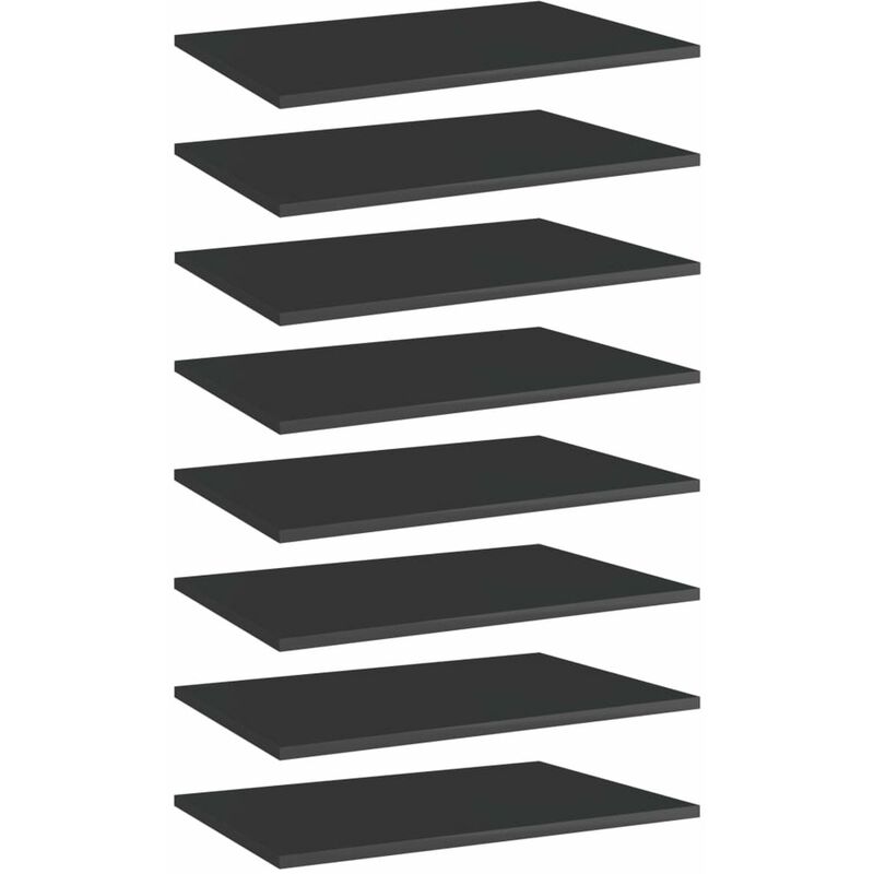 

Estantes estanteria 8 uds aglomerado negro brillo 60x40x1,5 cm