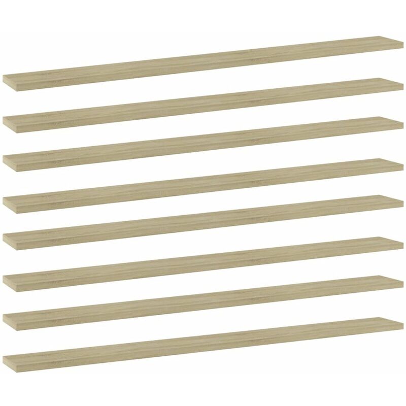 

Happyshopping - Estantes estanteria 8 uds aglomerado roble Sonoma 100x10x1,5 cm