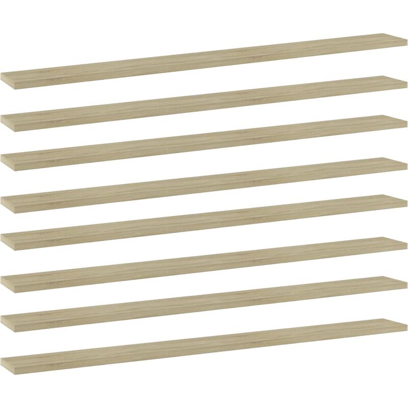 

Estantes estantería 8 uds aglomerado roble Sonoma 100x10x1,5 cm